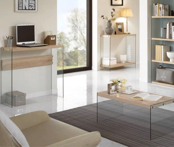 RAQUEL Japandi White Oak Console Table