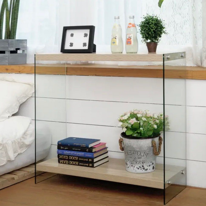 RAQUEL Japandi White Oak Console Table