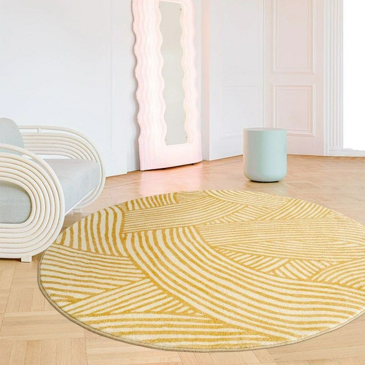 Geometric Yellow Patterned Rug ELSBY Geometric Yellow Area Rug – Radical Homes