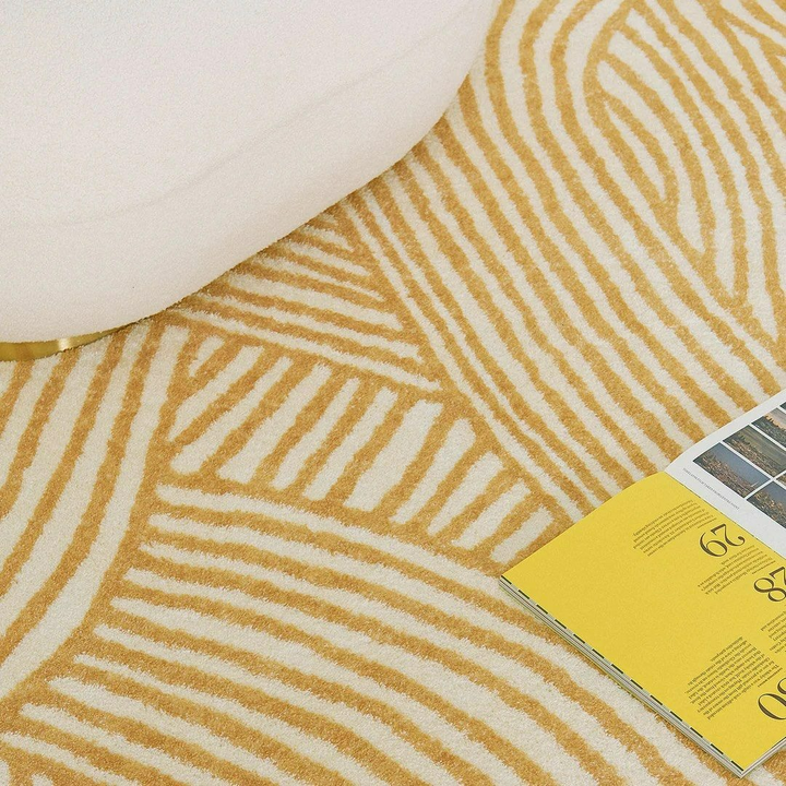 Geometric Yellow Patterned Rug ELSBY Geometric Yellow Area Rug – Radical Homes