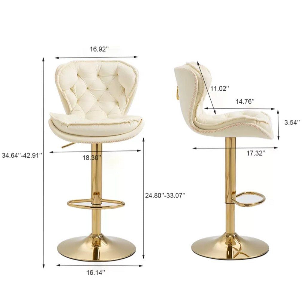 HEMMING Luxury Gold Velvet Bar Stool