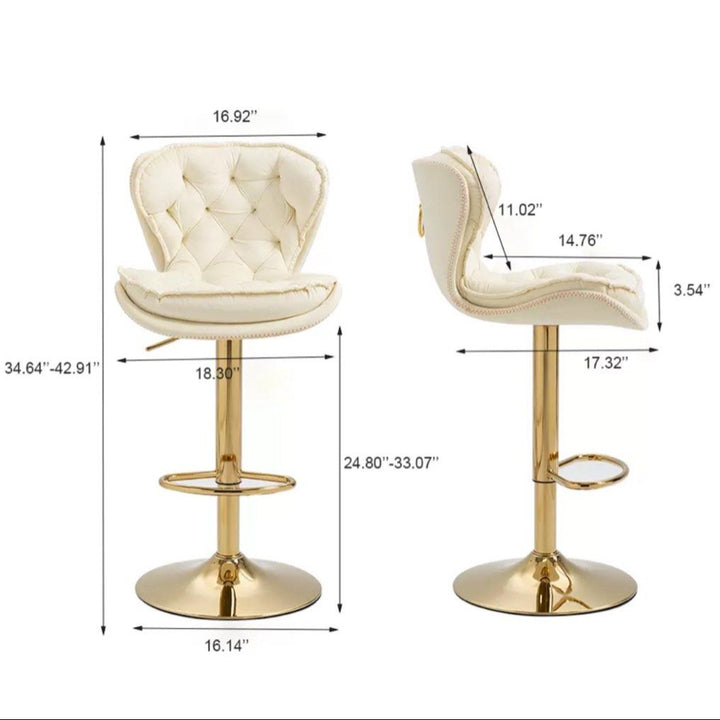 HEMMING Luxury Gold Velvet Bar Stool