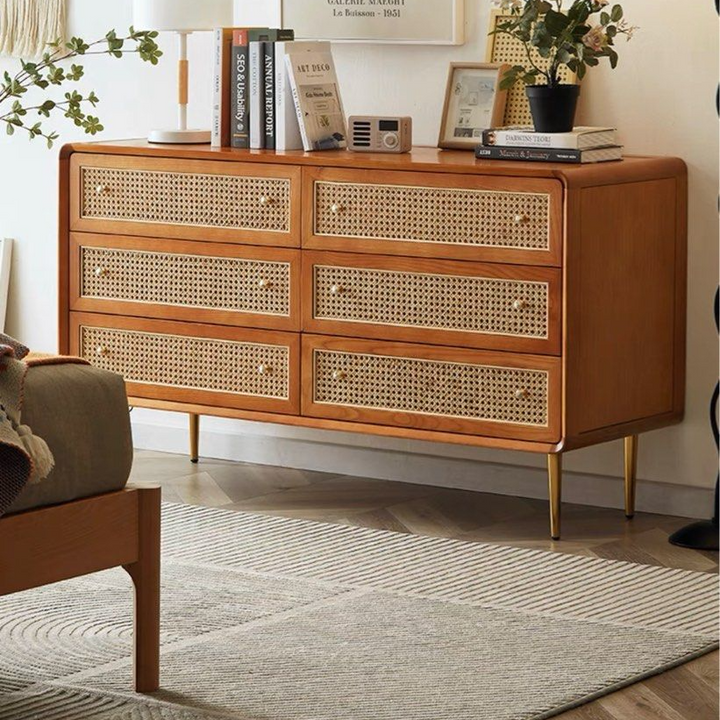 HESSINGTON Modern Rustic Rattan Sideboard