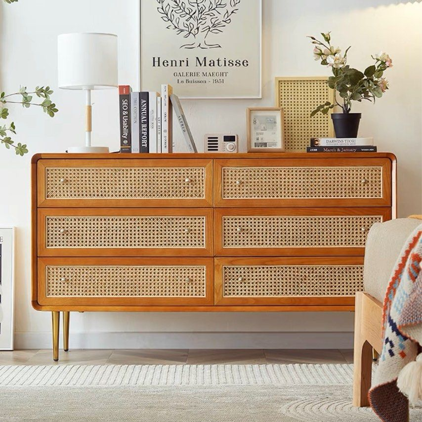 HESSINGTON Modern Rustic Rattan Sideboard