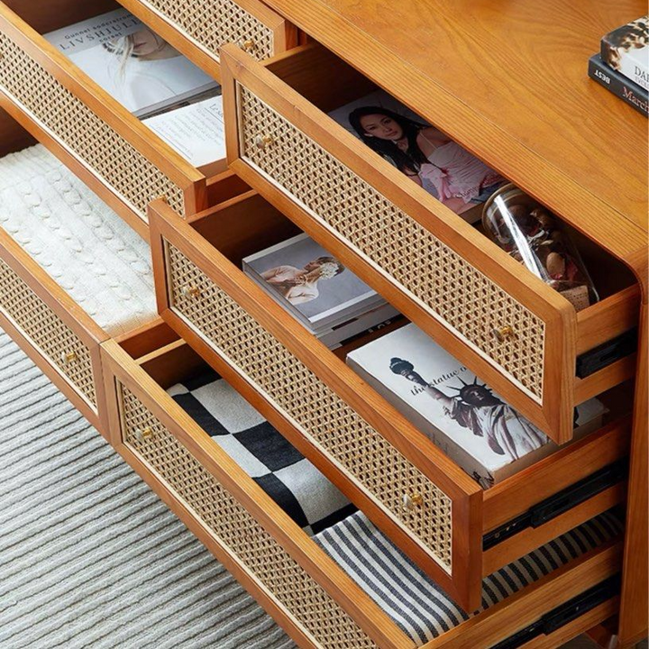HESSINGTON Modern Rustic Rattan Sideboard