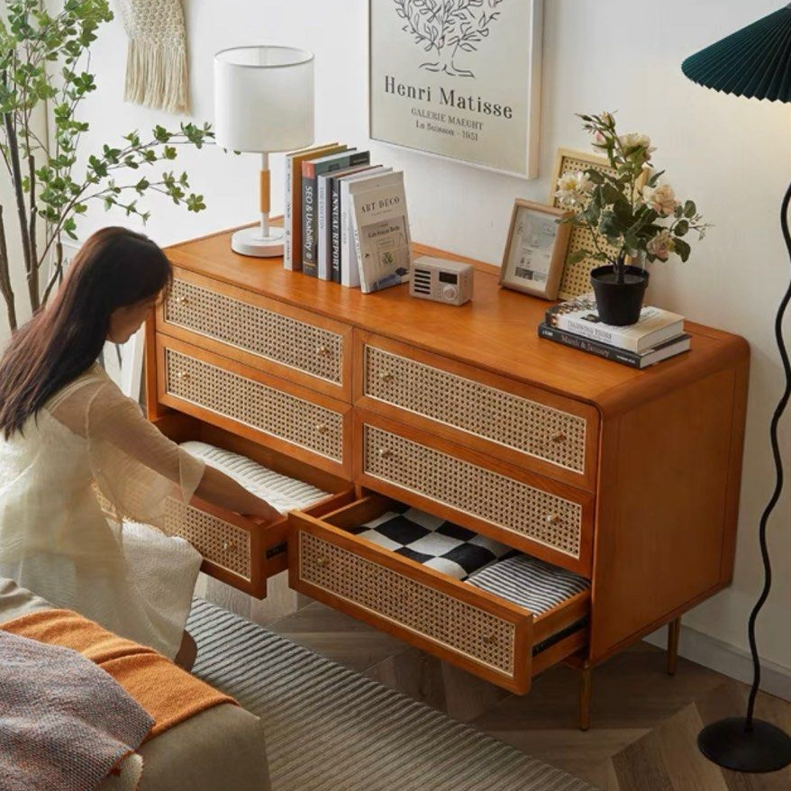 HESSINGTON Modern Rustic Rattan Sideboard