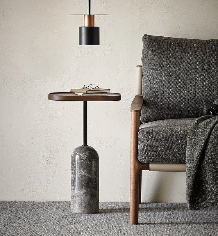 KALNES Modern Marble Side Table