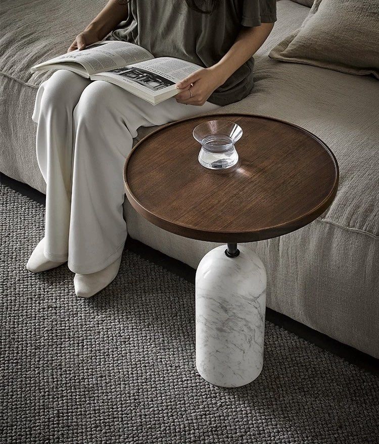 KALNES Modern Marble Side Table