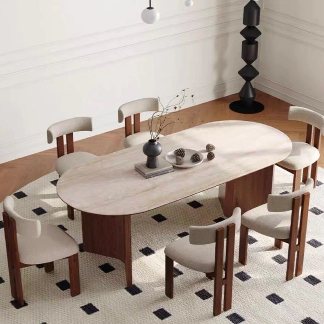CAMERON Modern Travertine Dining Table