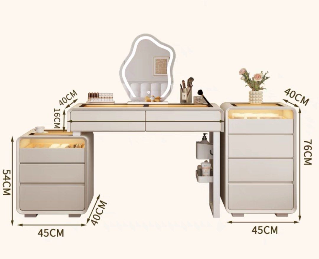AVI Modern Solid Wood Vanity Table