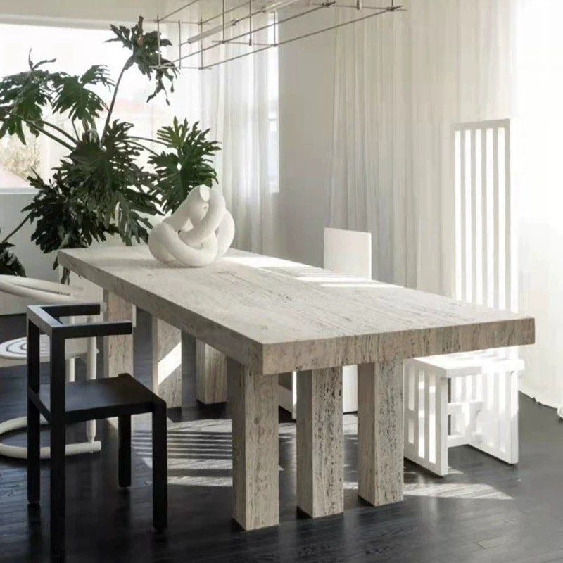 KENDO Modern Travertine Dining Table