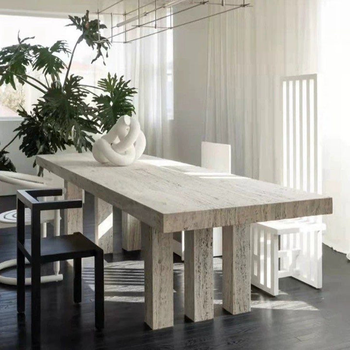 KENDO Modern Travertine Dining Table