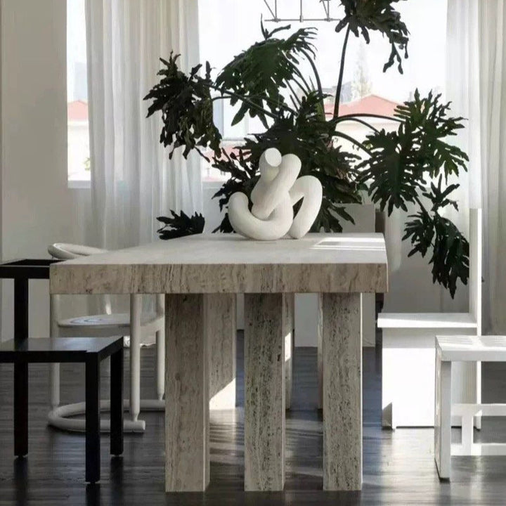 KENDO Modern Travertine Dining Table