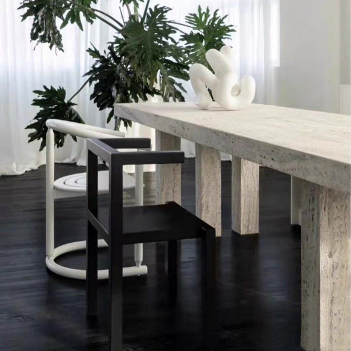 KENDO Modern Travertine Dining Table