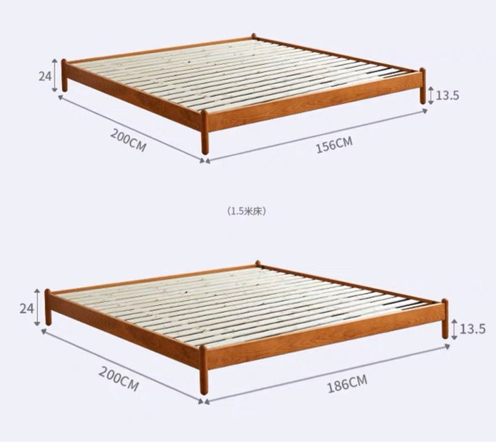 AZEIS Modern Walnut Bed Frame