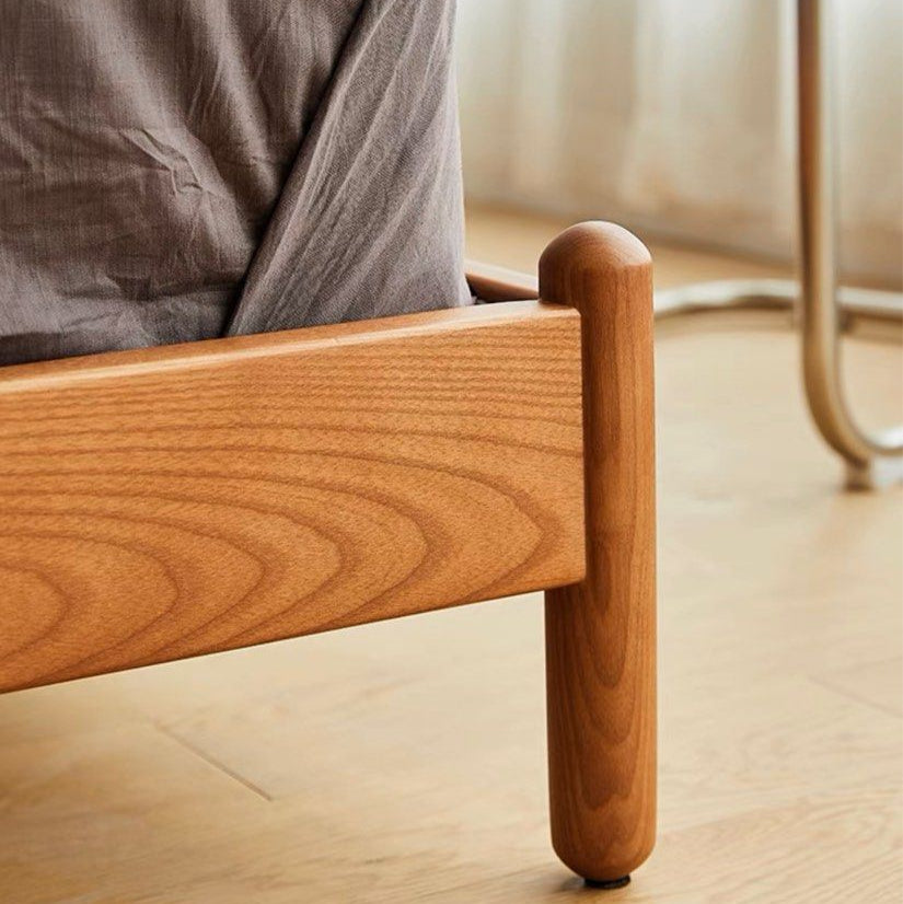 AZEIS Modern Walnut Bed Frame