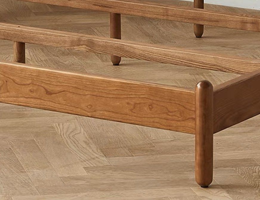 AZEIS Modern Walnut Bed Frame