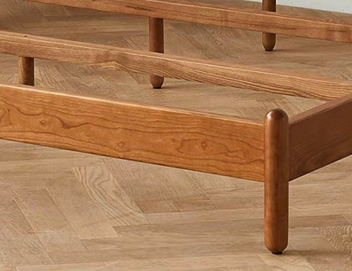 AZEIS Modern Walnut Bed Frame