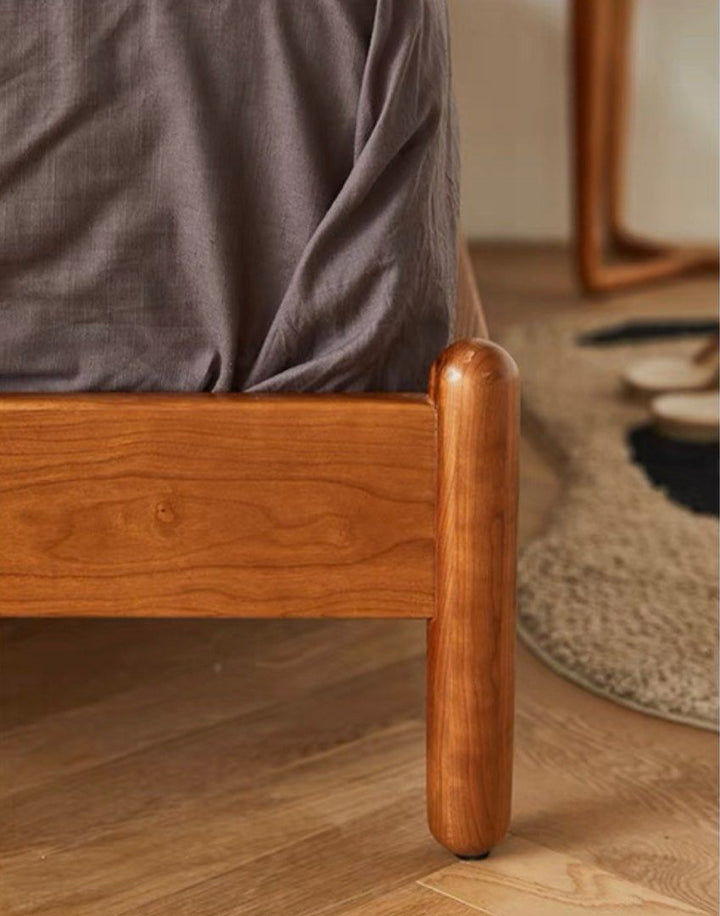 AZEIS Modern Walnut Bed Frame