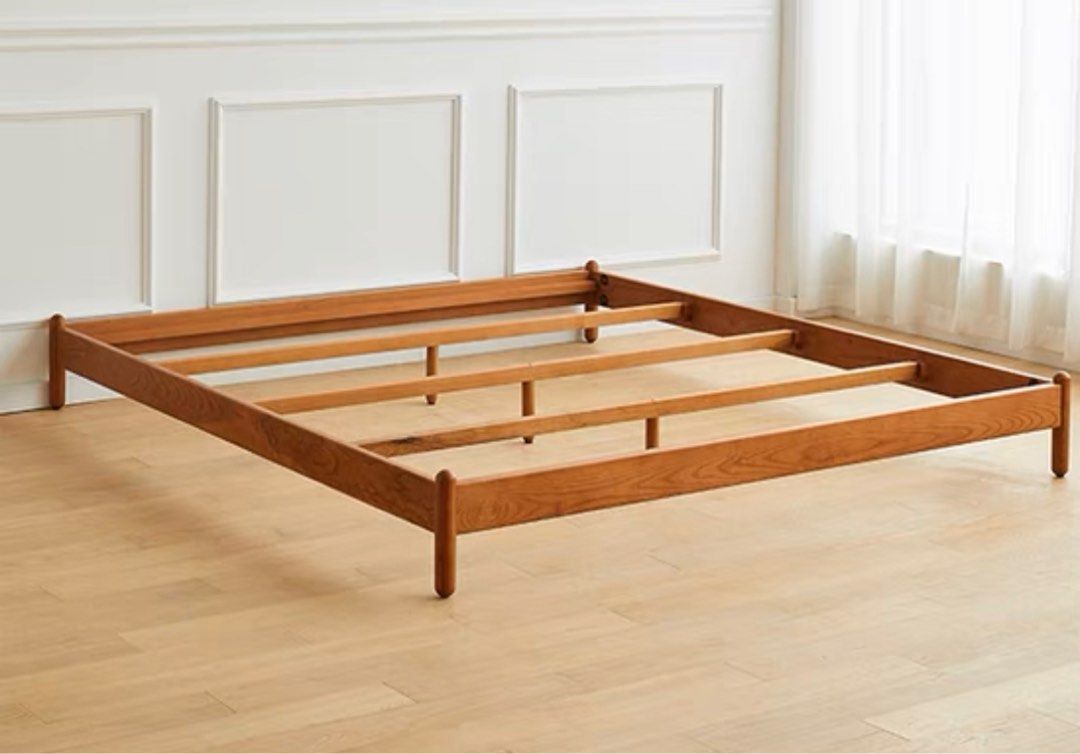AZEIS Modern Walnut Bed Frame