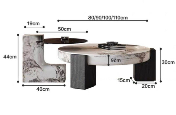 RENATO Modern Marble Round Coffee Table