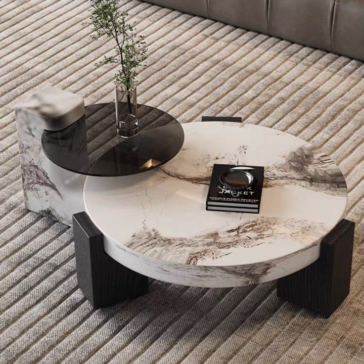 RENATO Modern Marble Round Coffee Table