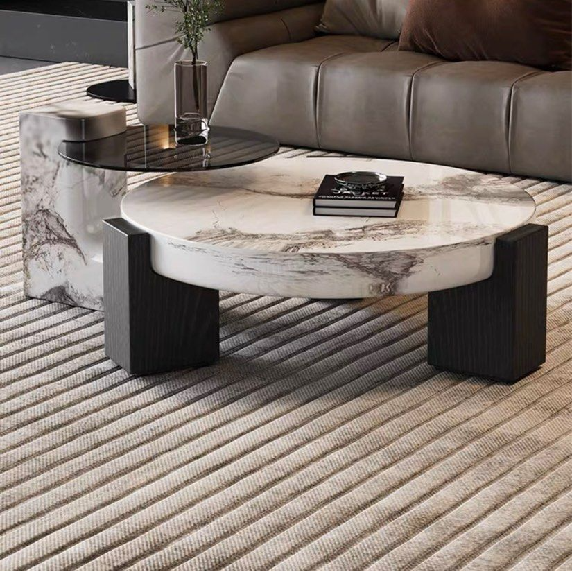 RENATO Modern Marble Round Coffee Table