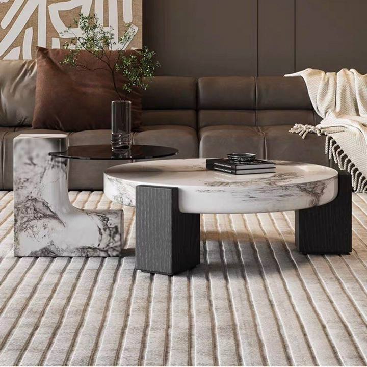 RENATO Modern Marble Round Coffee Table