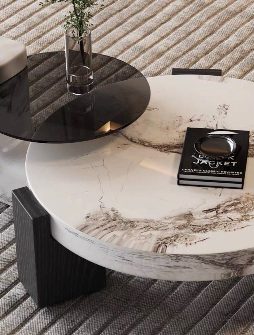 RENATO Modern Marble Round Coffee Table
