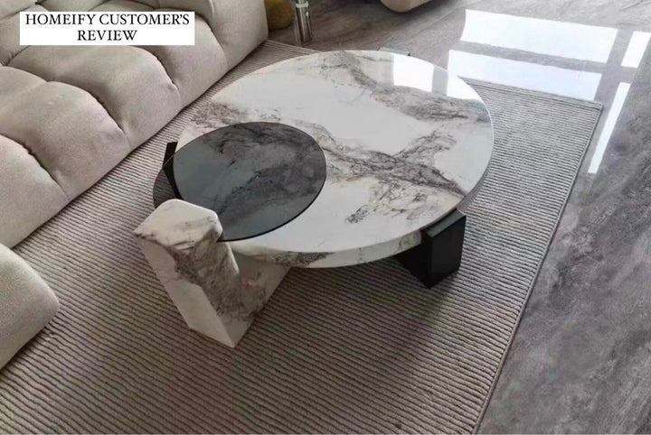 RENATO Modern Marble Round Coffee Table