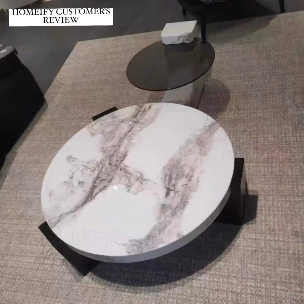 RENATO Modern Marble Round Coffee Table