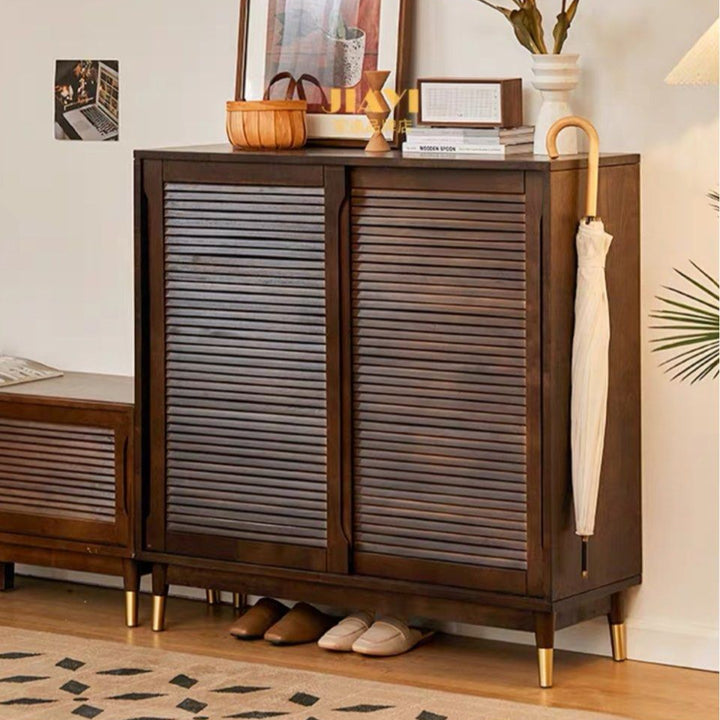 BAKAR Rustic Solid Wood Shoe Cabinet