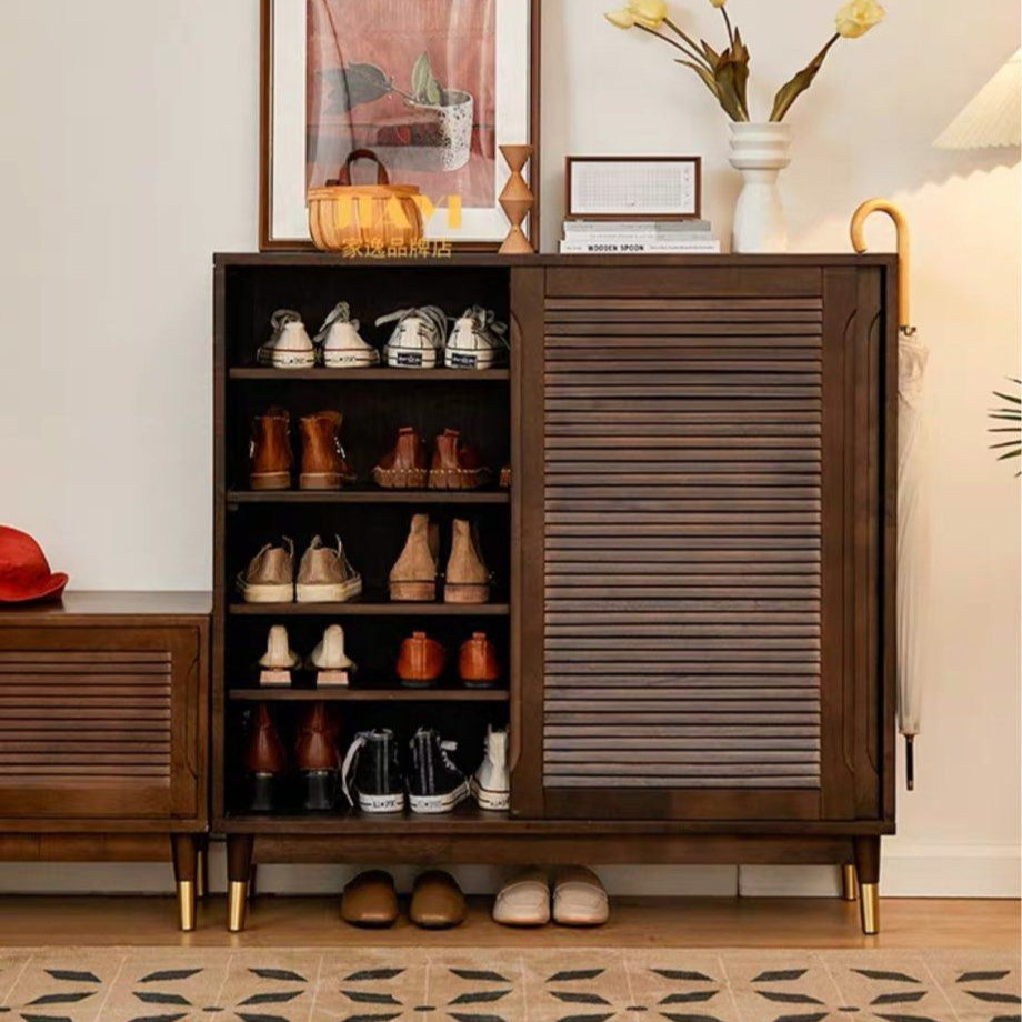 BAKAR Rustic Solid Wood Shoe Cabinet