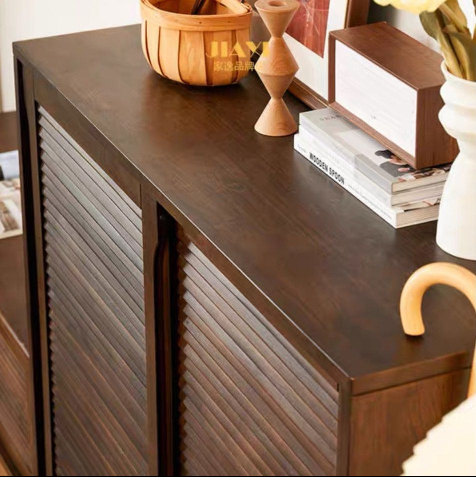 BAKAR Rustic Solid Wood Shoe Cabinet