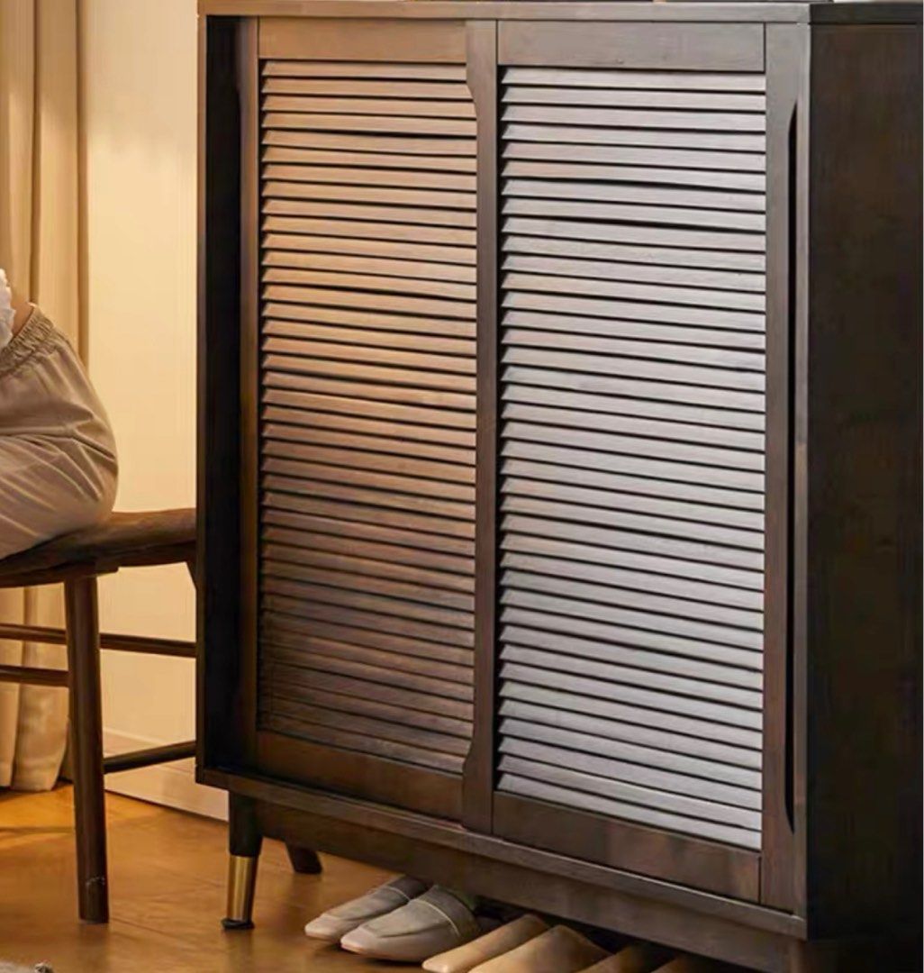 BAKAR Rustic Solid Wood Shoe Cabinet