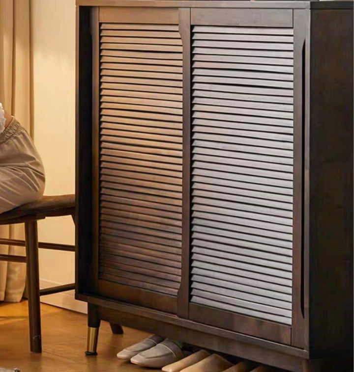 BAKAR Rustic Solid Wood Shoe Cabinet