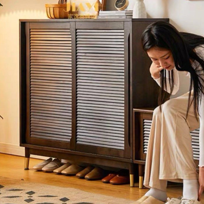 BAKAR Rustic Solid Wood Shoe Cabinet