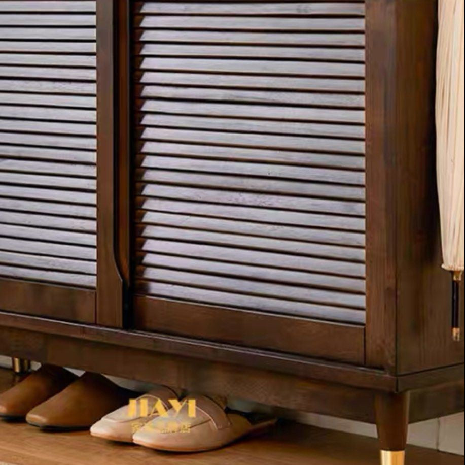 BAKAR Rustic Solid Wood Shoe Cabinet