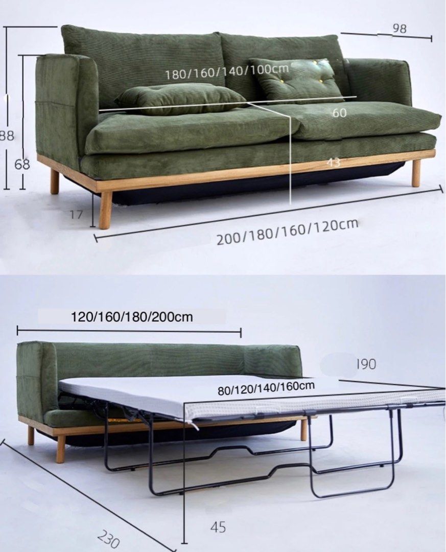 ALVERRA Modern Fabric Sofa Bed