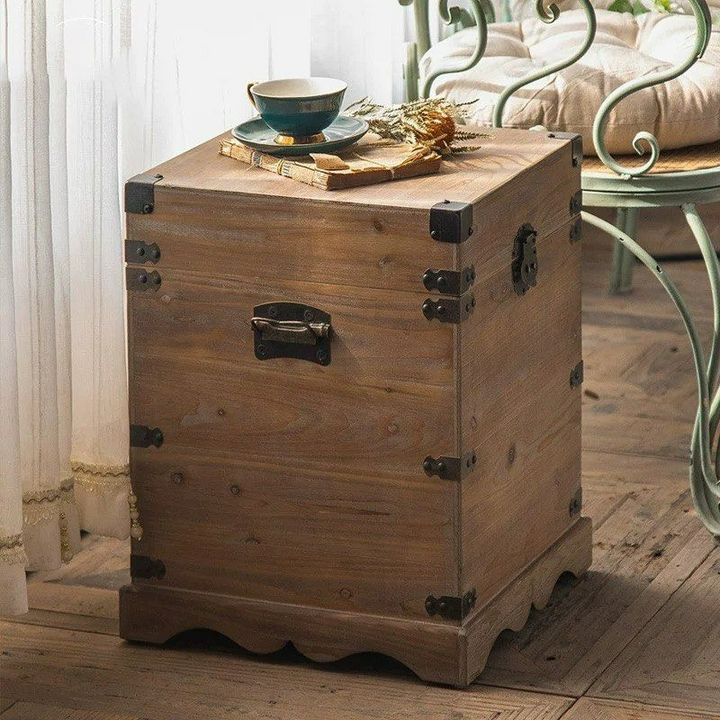 HARKONNEN Vintage Solid Wood Storage Side Table (Set of 2) - Radical Homes Singapore