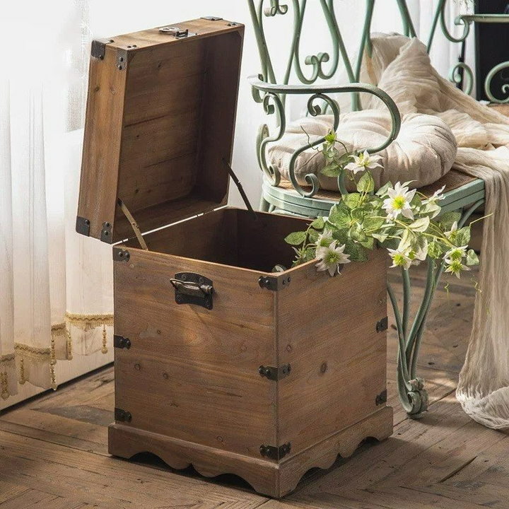 HARKONNEN Vintage Solid Wood Storage Side Table (Set of 2) - Radical Homes Singapore