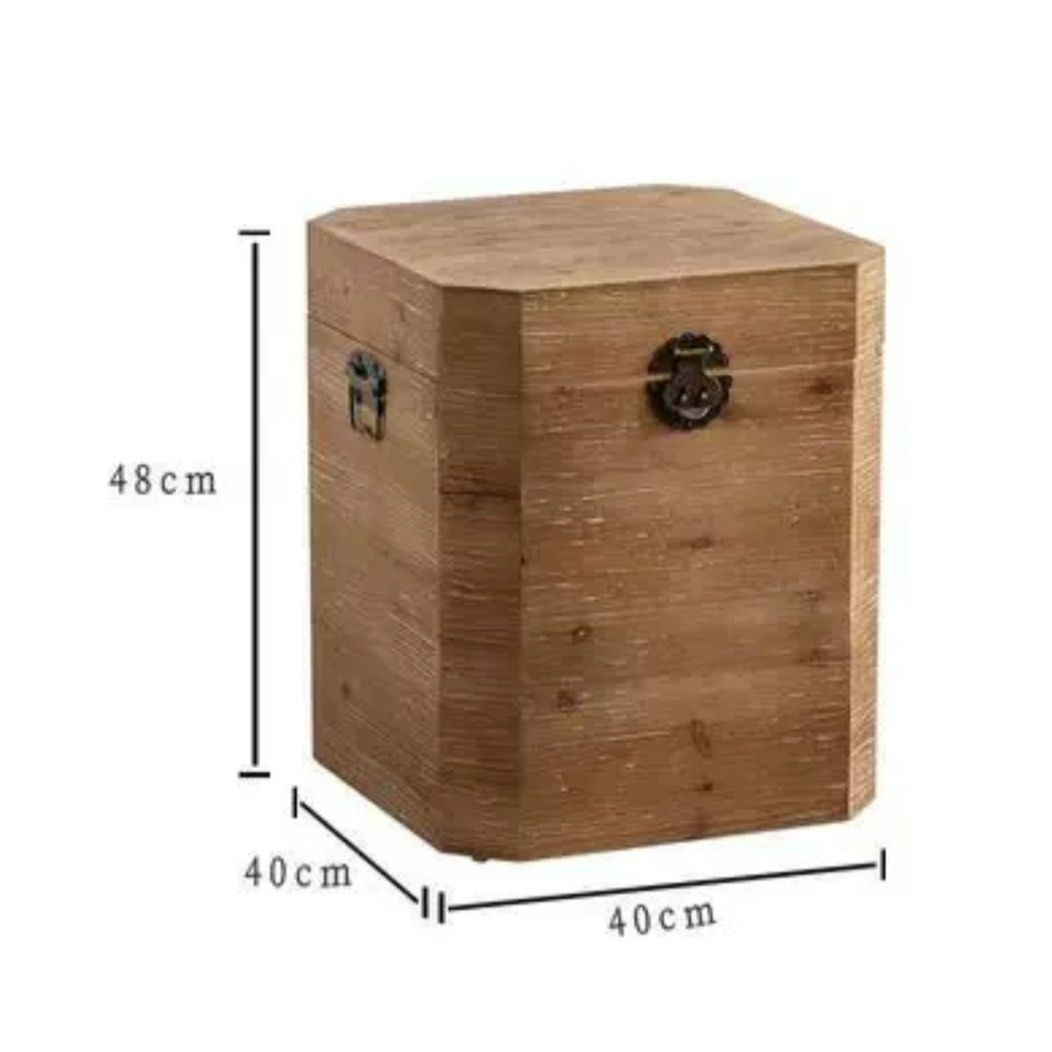 HARKONNEN Vintage Solid Wood Storage Side Table (Set of 2) - Radical Homes Singapore