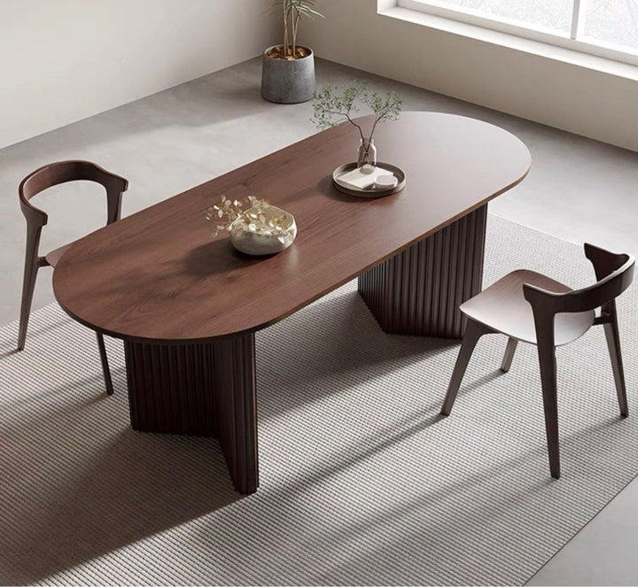 DRELE Modern Solid Wood Dining Table