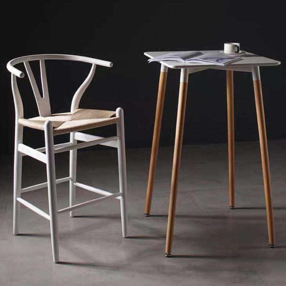 EVERLY Rustic Wishbone Bar Stool