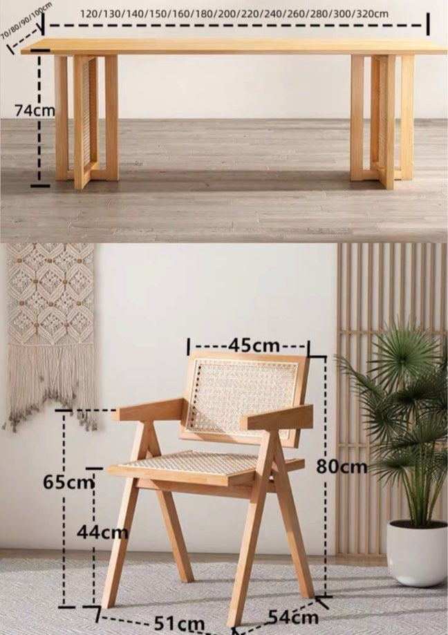 KOVACS Modern Japandi Solid Wood Dining Table