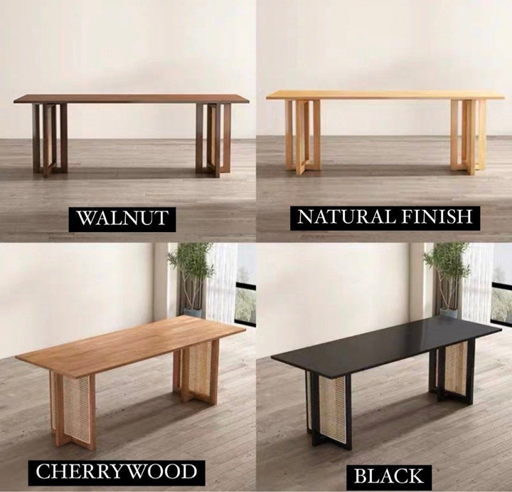 KOVACS Modern Japandi Solid Wood Dining Table