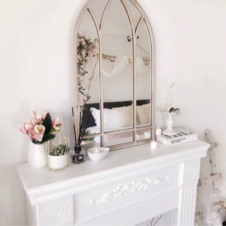 BETHEL Vintage Arch Window Wall Mirror - Radical Homes Singapore