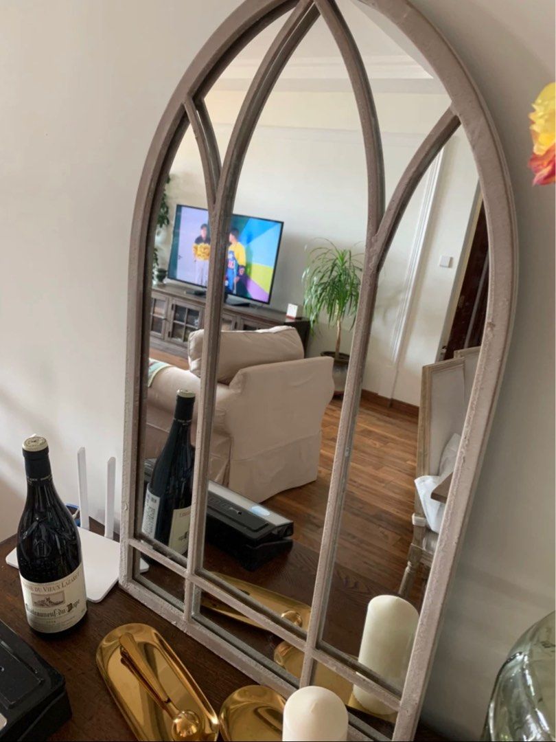 BETHEL Vintage Arch Window Wall Mirror - Radical Homes Singapore