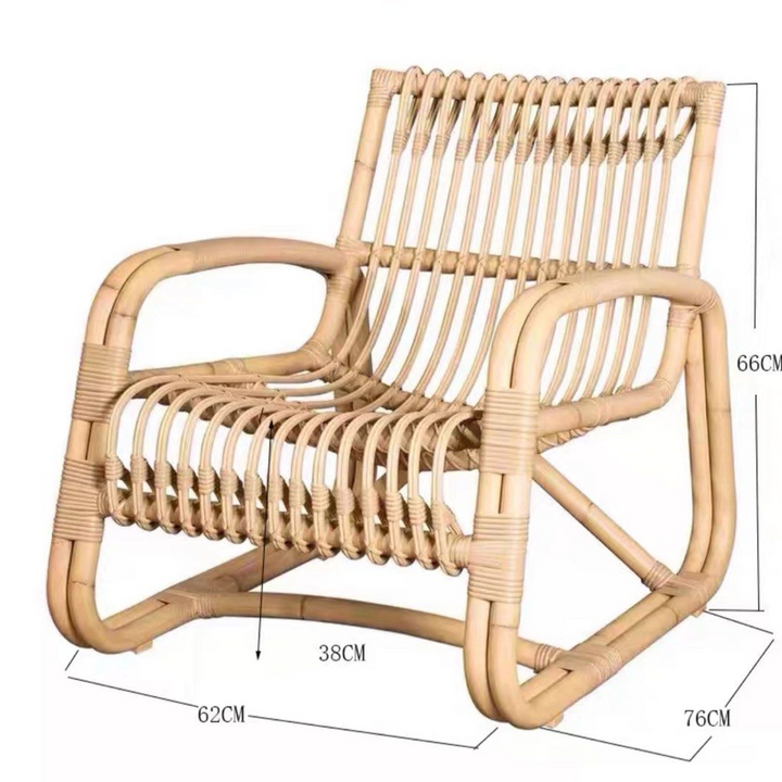 REZAL Rustic Outdoor Rattan Lounge Chair