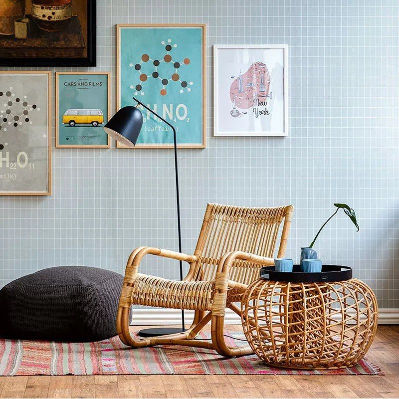 REZAL Rustic Outdoor Rattan Lounge Chair